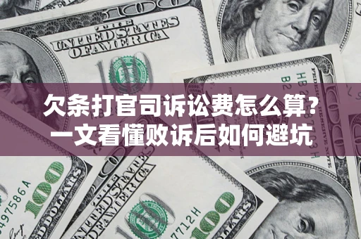 武汉欠条打官司诉讼费怎么算？一文看懂败诉后如何避坑